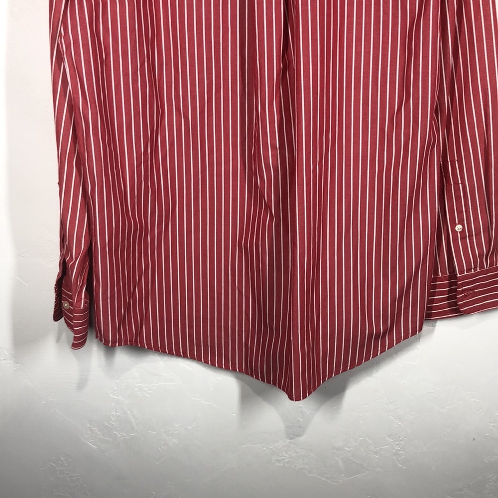Chaps Red Stripe Button Down Shirt Size Small - image 8